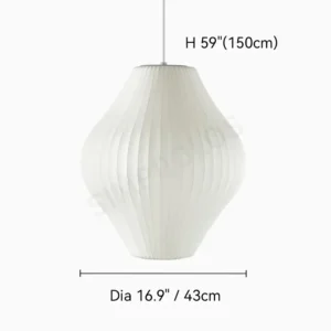 Luminária Pendente Designer Estilo Japonês em Seda LED