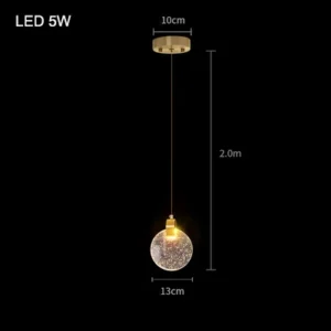 Luminária Pendente Moderna de Cristal para Sala, Jantar e Quarto
