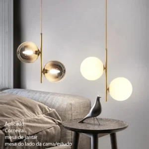 Luminária Pendente Moderna em Vidro para Decoração de Ambientes