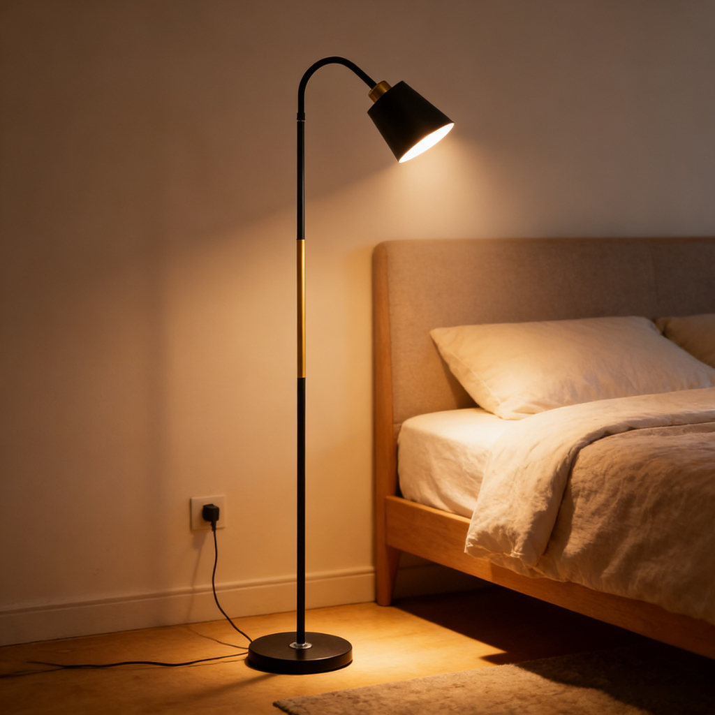 Luminária de LED moderna e minimalista de chão abajur de cabeceira luz para sala de estar Rotação livre de 360 graus