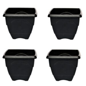 Kit 10 Vasos Quadrados Preto M 5.5 L Horta Planta Casa Jardim Mudas