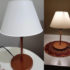 Abajur Luminária de Mesa Cúpula Injetada Escritório Quarto Recepção Decoração Sala Moderno