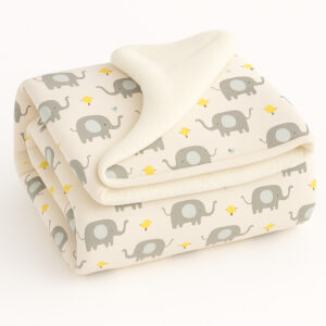 Cobertor Sherpa Dupla Face Bebê Felpuda Pelo Carneirinho Diversas Opções - Elefante Azul