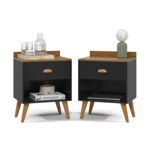 Kit com 2 Mesa de cabeceira Pérola pé palito - Cores