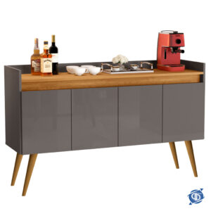 Aparador Buffet Retrô Pés Palito Em Madeira Maciça Esplanada Cantinho Do Café Recepção 2,3,4 Portas