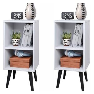 Kit 2 Mesa de Cabeceira ou Unitário para Quarto Charme Retrô Várias Cores Apoio de Cama Mesinha - KIT CHARME BRANCO