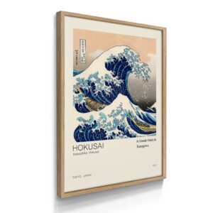 Quadro Decorativo Com Moldura Hokusai Onda de Kanagawa