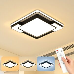 Luminária Plafon LED de Teto Quadrada 45W Bivolt com Controle Remoto 3 Cores