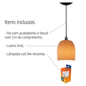Pendente Lustre Modelo Grid Casa e Decoração 110/220V