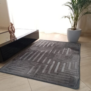 Tapete de Sala/Quarto 1,00m x 1,40m / 1,40m x 2,00m Aveludado Antiderrapante Padrão Geométrico