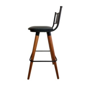 KIT 2 Banquetas Estofadas Alta Com Pés De Madeira Lily Cor Terracota/Preto