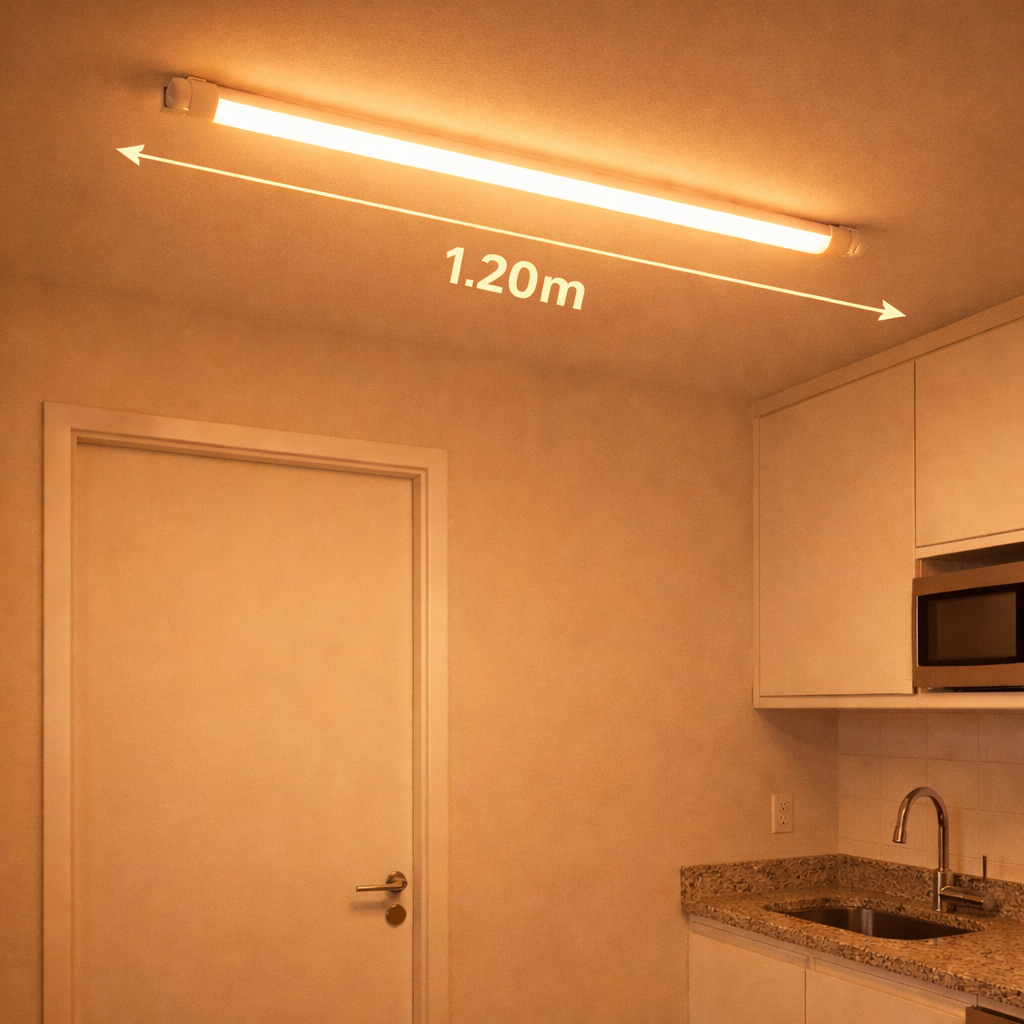 Kit 25 Lâmpadas Led Tubular 1,2m T8 18w 3000k Branco Quente Bivolt 110v 220v Luminária Tubo Amarela