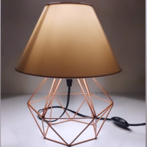 Abajur Pequeno luminária Com Aramado Retrô Ideal Para Quarto Diamante - Rose cup Branca