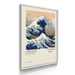 Quadro Decorativo Com Moldura Hokusai Onda de Kanagawa