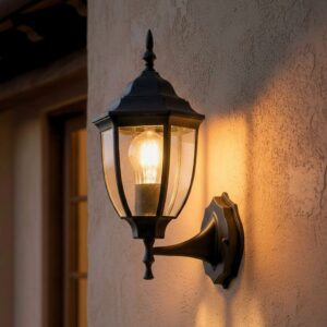 Arandela Parede Bivolt 110/220V Lâmpada E27 Colonial Vintage Grande Vidro Luminaria Modelo Colonial