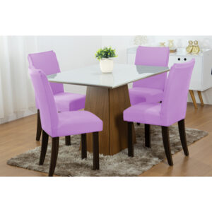 Capas Para Cadeira de Jantar - Kit 4 Peças Malha Gel com Elástico - Lilás