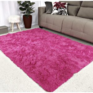 Tapete para Sala 1,40x1,00 Felpudo Shaggy Peludo Promoção - Pink