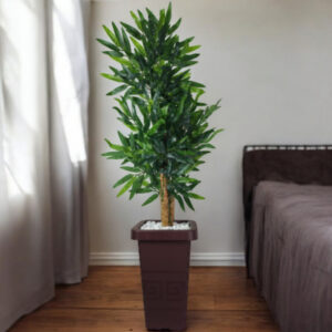 Planta Artificial Arvore Bambu Mosso Da Sorte Arranjo De Decoração Com Vaso