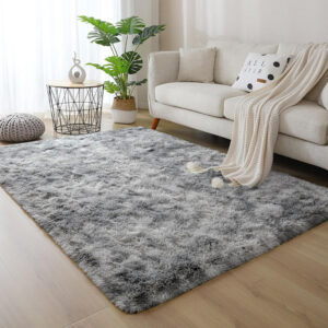 Tapete Sala 1,50 x 1,00 Quarto Peludo Felpudo Cores - Cinza mesclado