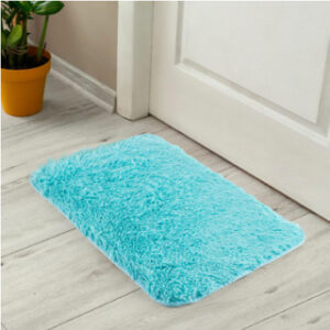 Tapete Peludo para Porta Felpudo Bege Mesclado 40cm x 60cm Antiderrapante Shaggy - Várias Cores - Felpudo Tiffany