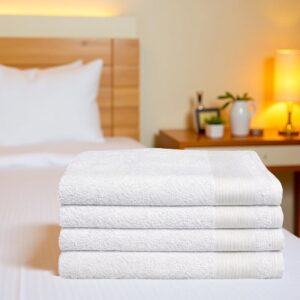 Kits 5/2 Toalha de Banho Gran Hotel Branca Grande 140x70 cm 100% Algodão Toque Macia/ Alta Absorçao