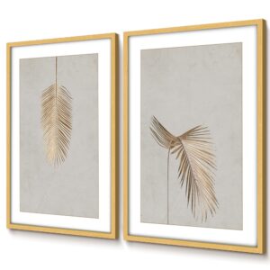 Quadro Minimalista Dourado Quadro Decorativo Com Moldura E Vidro Quadro Folhagem Quadro Pra Quarto