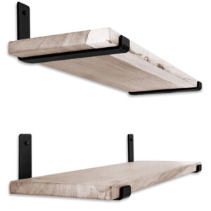 Kit 2 Prateleira Industrial 40x20, 60x20, 80x20 Com 4 Mão francesa de ferro invertida Nicho Decoração rustica.