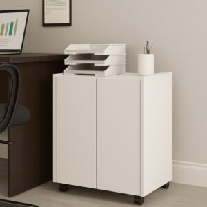 Armário Para Escritório Multiuso Com 2 Portas e Nicho - Envio Imediato - Branco