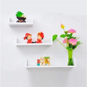 Kit 2 Prateleira Nicho U 50x10 Branco Decoração Livros Sala Quarto Cozinha