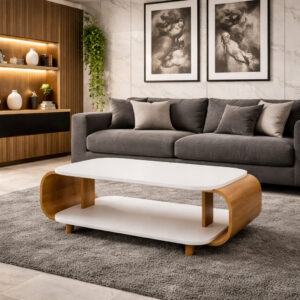 Mesa de Centro MDF Retangular Moderna Decoração Elegante Casa Apartamento Sala de Estar Luxo Estiloso