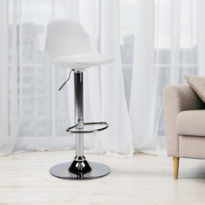 Banqueta Eiffel Giratória Estofada com Encosto Sala de Jantar