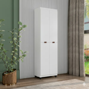 Armário Multiuso 4 Portas Organizador Cozinha Lavanderia Escritório - Branco