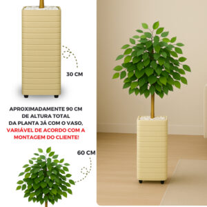 Planta Artificial + Vaso Decorativo Enfeite Casa e Decoração Sala Quarto Escritório