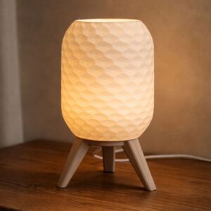 Abajur Luminária de Mesa Colmeia LED - Luz Quente para Quarto e Cabeceira 110V