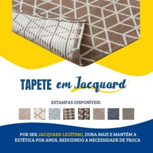 Tapete Jacquard Legítimo 3,0m x 2,0m Antiderrapante Estampas Diversas Sala Quarto Geométrico