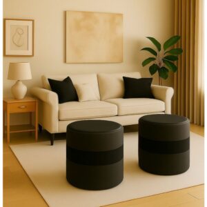 Kit Puff Drive Redondo 2unidades Sala Estofado – Moderno - Oferta Entrega Imediata