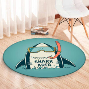 Tapete Redondo 88x88cm Decorativo Antiderrapante Dino