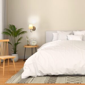 Arandela Dourada ALX160 Cúpula Tecido Cru Quarto/Cabeceira