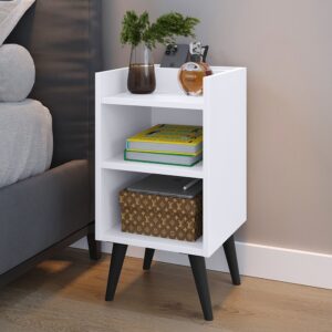 Mesa de Cabeceira Nicho Organizador, Pés Retrô em PVC e Porta-Celular Max Nicho Varias Cores