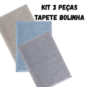 Kit 3 Tapetes Banheiro Antiderrapante Bolinha Microfibra Super Absorvente Lavável 38x58 Macio - CORES SORTIDAS