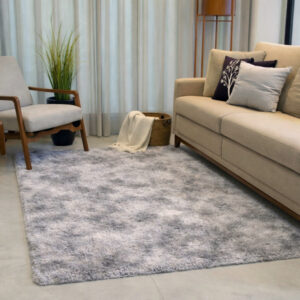 Tapete Decorativo Grande 3,00x2,00 Peludo Sala de Estar Macio Confortável Luxo - Cinza Mesclado