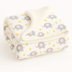 Cobertor Sherpa Dupla Face Bebê Felpuda Pelo Carneirinho Diversas Opções - Elefante Rosa