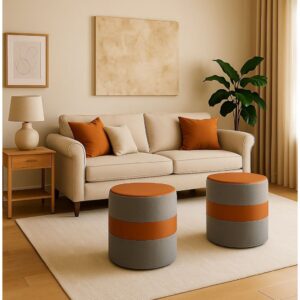 Kit Puff Drive Redondo 2unidades Sala Estofado – Moderno - Oferta Entrega Imediata