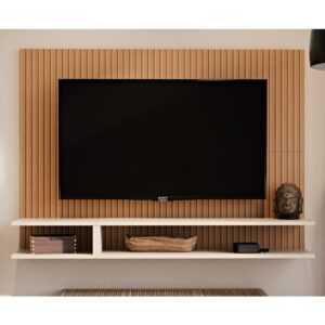 Painel Para Tv Smart 50 Polegadas Com Prateleira Nicho Quarto Sala MILÃO