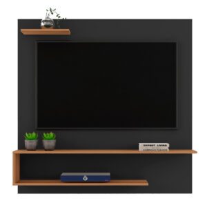 Suporte Painel Tv Quarto Sala Painel Prateleira Até 32 Rakkan - EEA - PRETO/NATURE