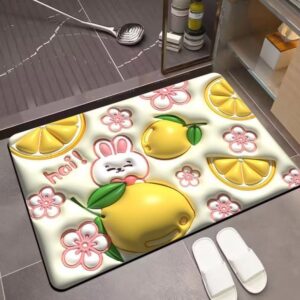 Tapete de Banheiro Efeito 3D Antiderrapante Super Absorvente Saída Chuveiro Box Super Absorvente 58x38cm