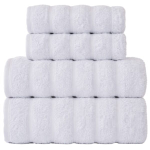 Kit 4 Peças Toalha Requinte | Fio Penteado 100% Algodão | Wiegand - Branco