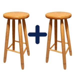 Banquinhos Grande em madeira maciça 70cm Altura - Banco tamborete banqueta Alta - 2 Bancos Grandes