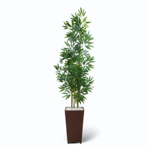 Planta Artificial Bambu Mosso e Vaso de Polietileno - Marrom