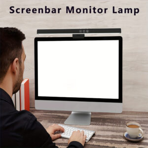 Luminária Tela Notebook Monitor Mesa Barra Luz Regulável Cúpula Preto Estrutura Preto